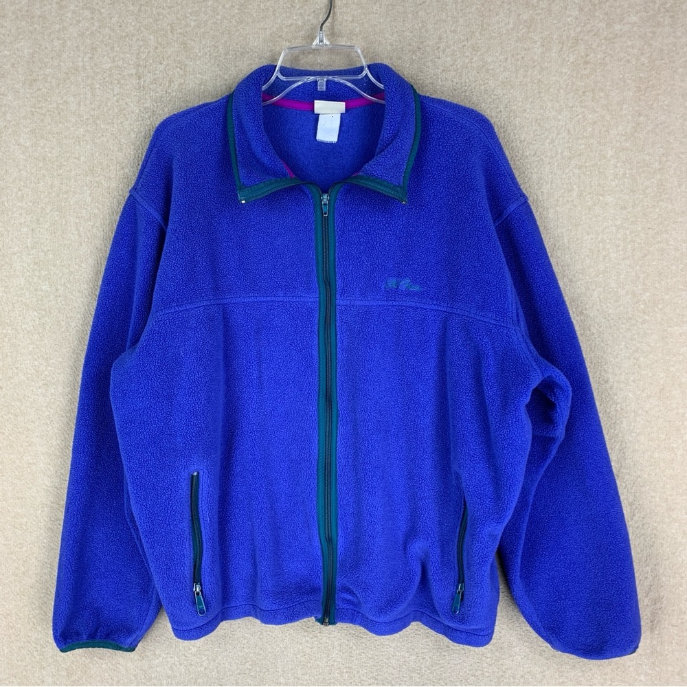 🚨 SOLD 🚨 LL Bean Mountain Deep Pile Sherpa Fleece Jacket Blue Mens Size Larg